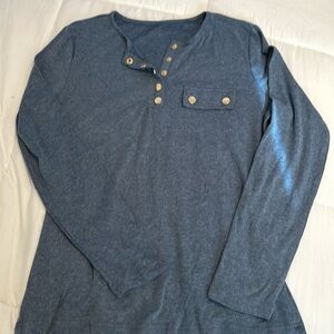 SHEIN long sleeve top with gold snaps